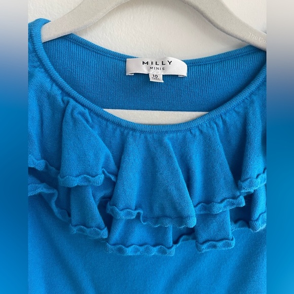 MILLY Minis Girl's Scallop Flounce Top Size 10 - Picture 2 of 3